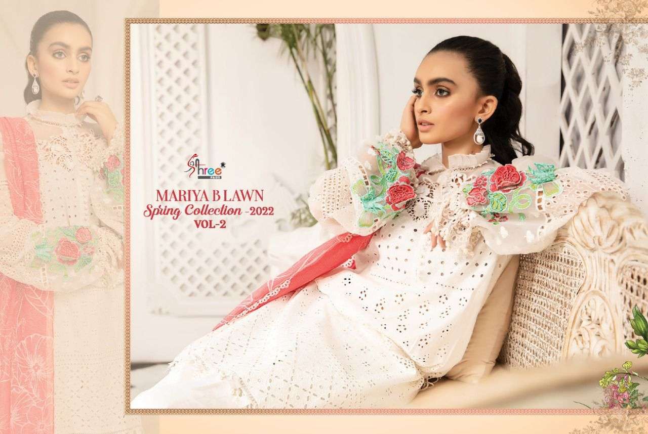 SHREE FABS PRESENT MARIYA B LAWN SPRING COLLECTION VOL 2 PAKISTANI DESIGNER SUITS IN WHOLESALE PRICE IN SURAT - SAI DRESSES