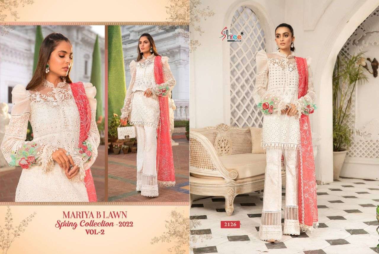 SHREE FABS PRESENT MARIYA B LAWN SPRING COLLECTION VOL 2 PAKISTANI DESIGNER SUITS IN WHOLESALE PRICE IN SURAT - SAI DRESSES