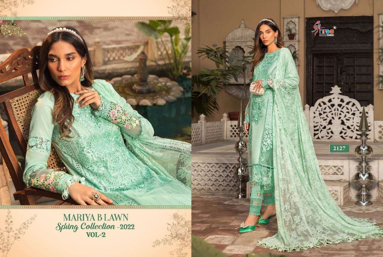 SHREE FABS PRESENT MARIYA B LAWN SPRING COLLECTION VOL 2 PAKISTANI DESIGNER SUITS IN WHOLESALE PRICE IN SURAT - SAI DRESSES
