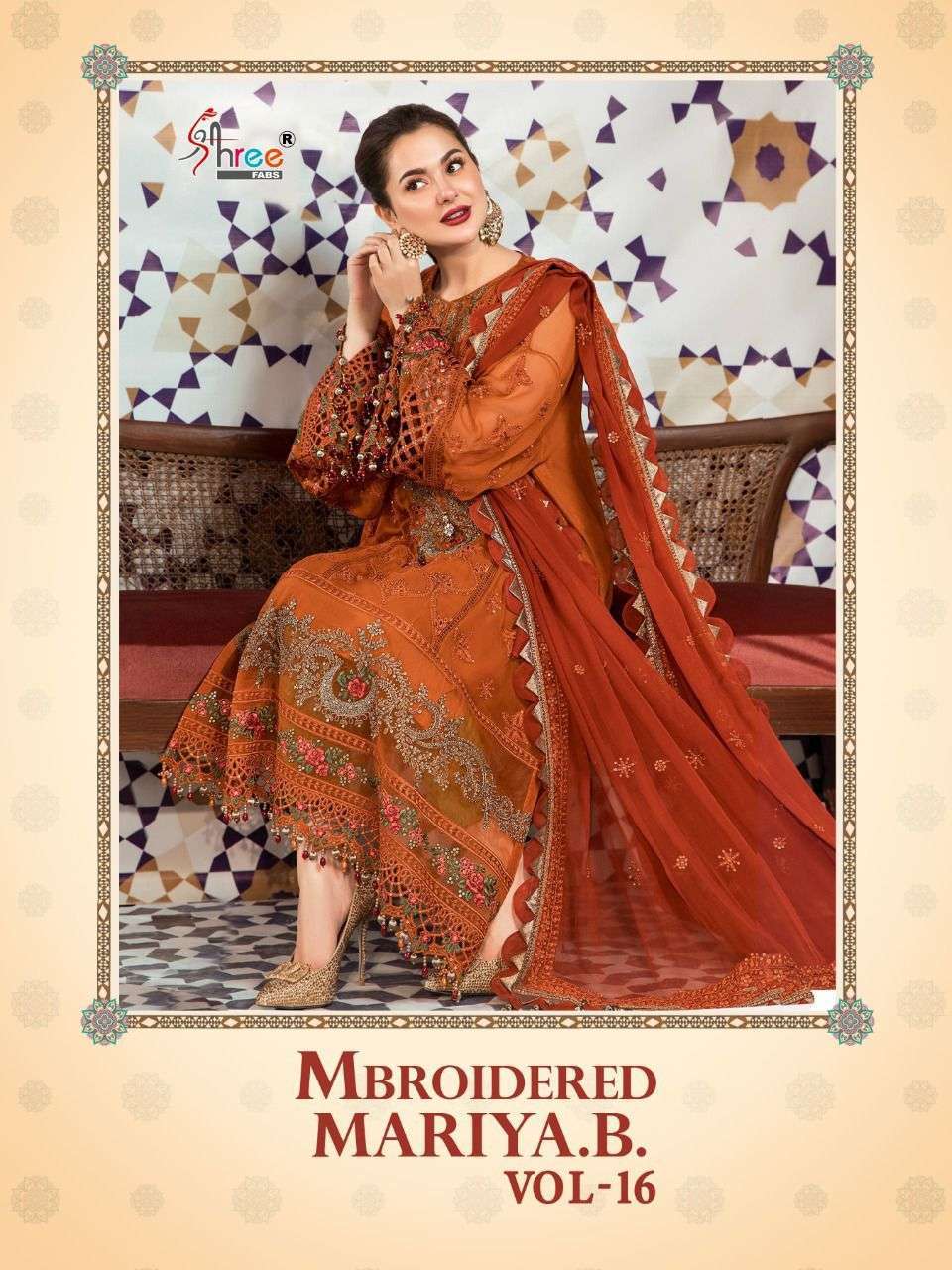  SHREE FABS PRESENT MBROIDERED MARIYA B VOL 16 GEORGETTE PAKISTANI DESIGNER SUITS IN WHOLESALE PRICE IN SURAT - SAI DRESSES