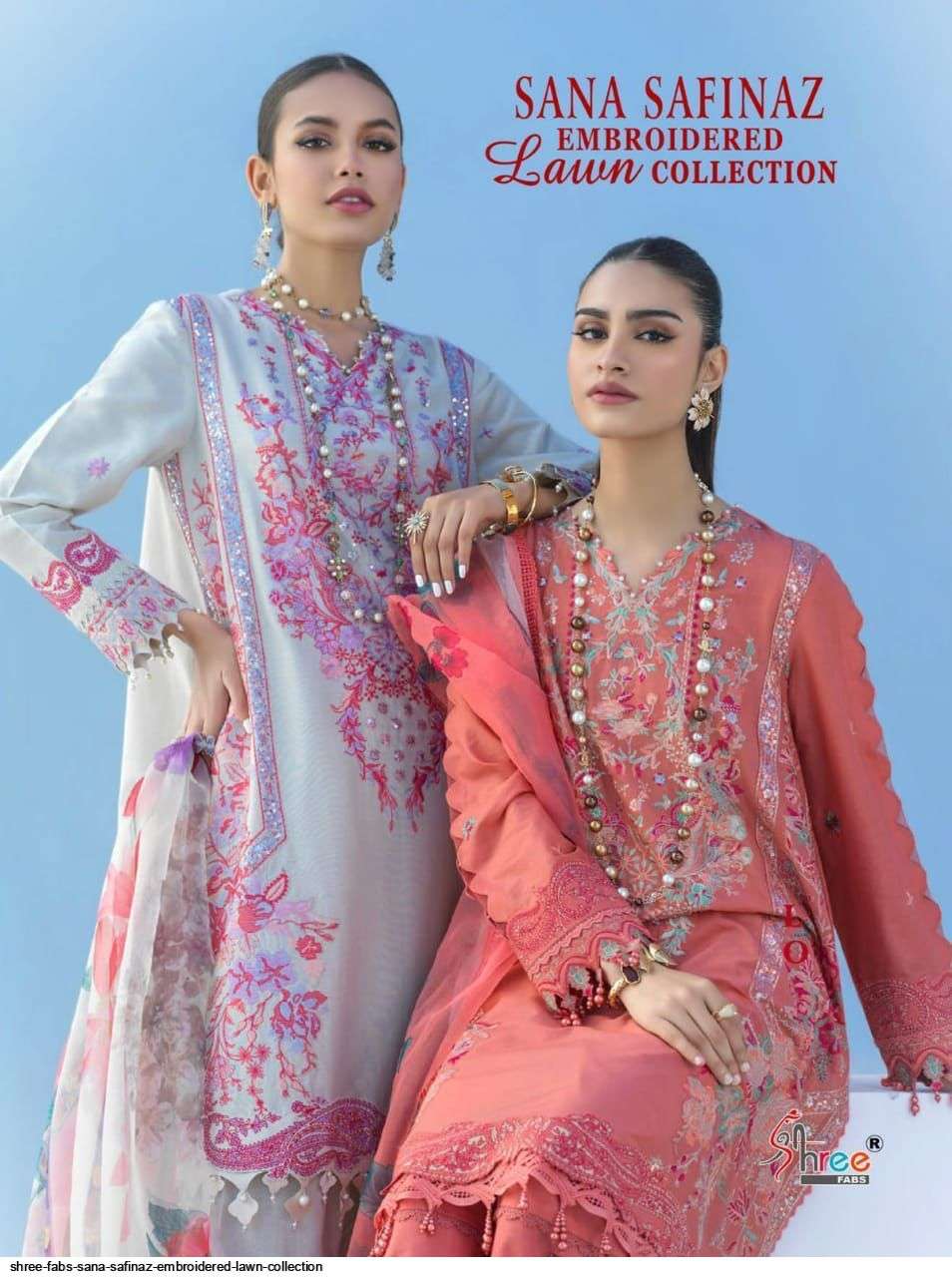 SHREE FABS PRESENT SANA SAFINAZ EMBROIDERED LAWN COLLECTION PAKISTANI SALWAR SUITS IN WHOLESALE PRICE IN SURAT - SAI DRESSES