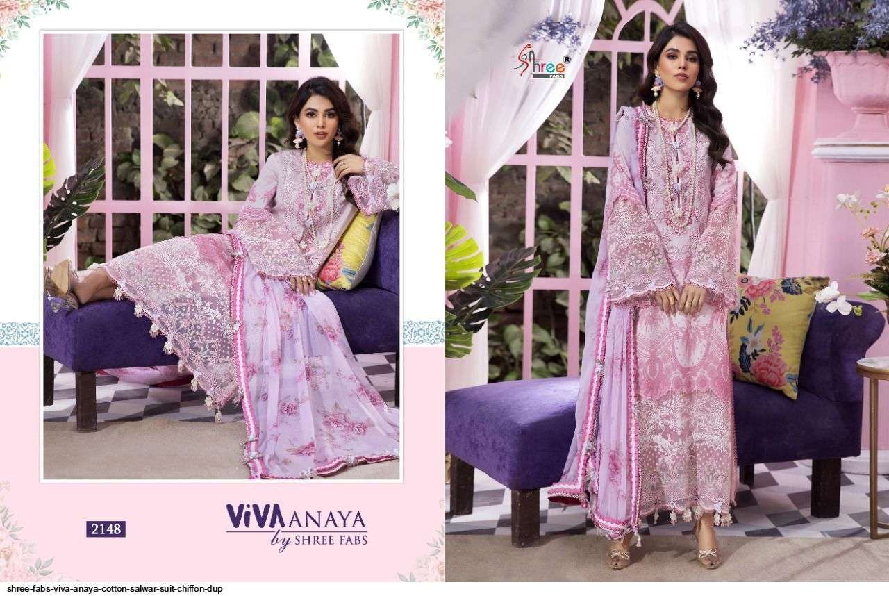 SHREE FABS PRESENT VIVA ANAYA PURE LAWN COTTON PAKISTANI FANCY SALWAR SUITS IN WHOLESALE PRICE IN SURAT  SAI DRESSES
