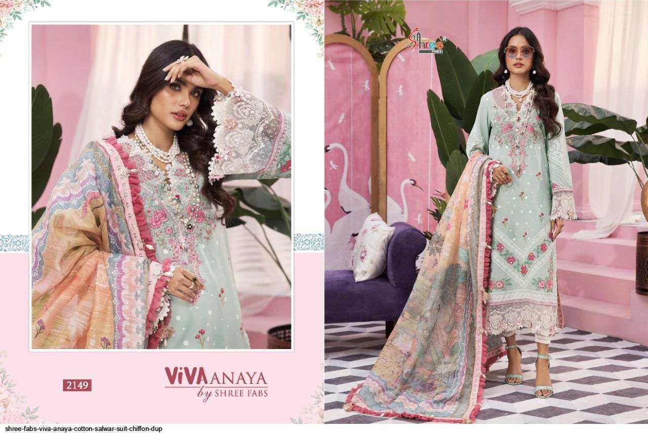SHREE FABS PRESENT VIVA ANAYA PURE LAWN COTTON PAKISTANI FANCY SALWAR SUITS IN WHOLESALE PRICE IN SURAT  SAI DRESSES
