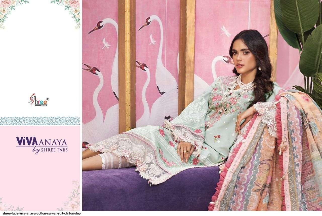 SHREE FABS PRESENT VIVA ANAYA PURE LAWN COTTON PAKISTANI FANCY SALWAR SUITS IN WHOLESALE PRICE IN SURAT  SAI DRESSES