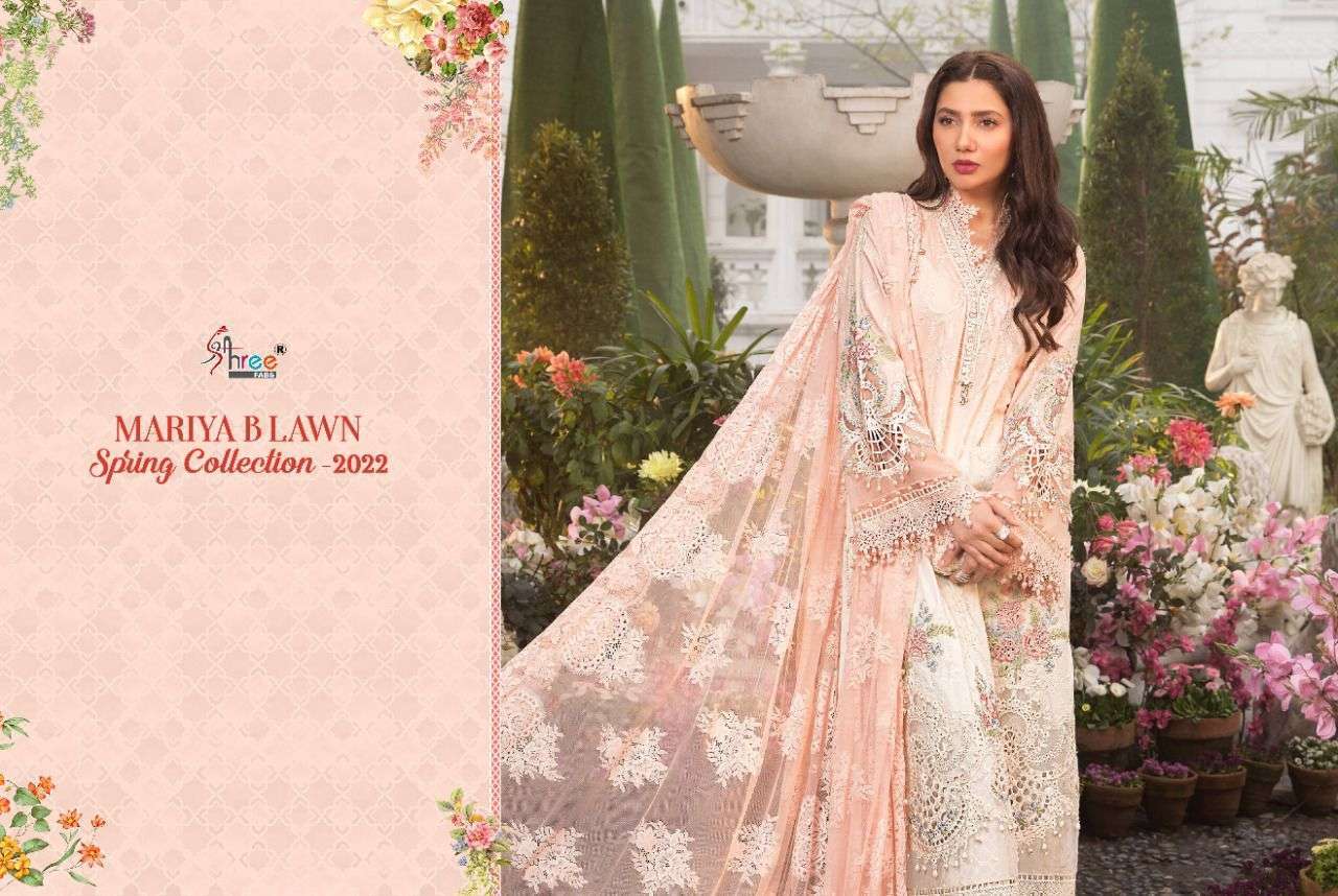  SHREE FABS PRESENTS MARIA B LAWN SPRING 2022 COTTON PAKISTANI FANCY SUITS IN WHOLESALE PRICE IN SURAT - SAI DRESSES 