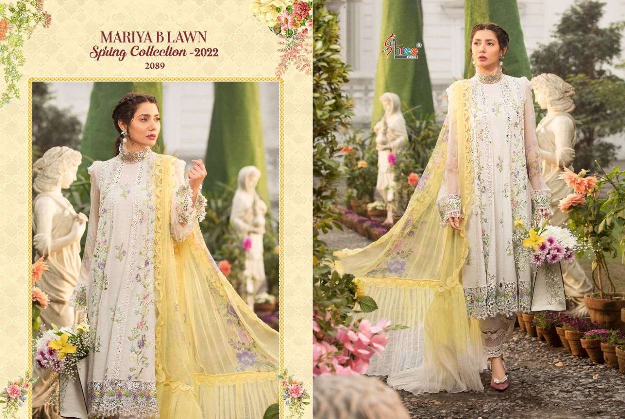  SHREE FABS PRESENTS MARIA B LAWN SPRING 2022 COTTON PAKISTANI FANCY SUITS IN WHOLESALE PRICE IN SURAT - SAI DRESSES 