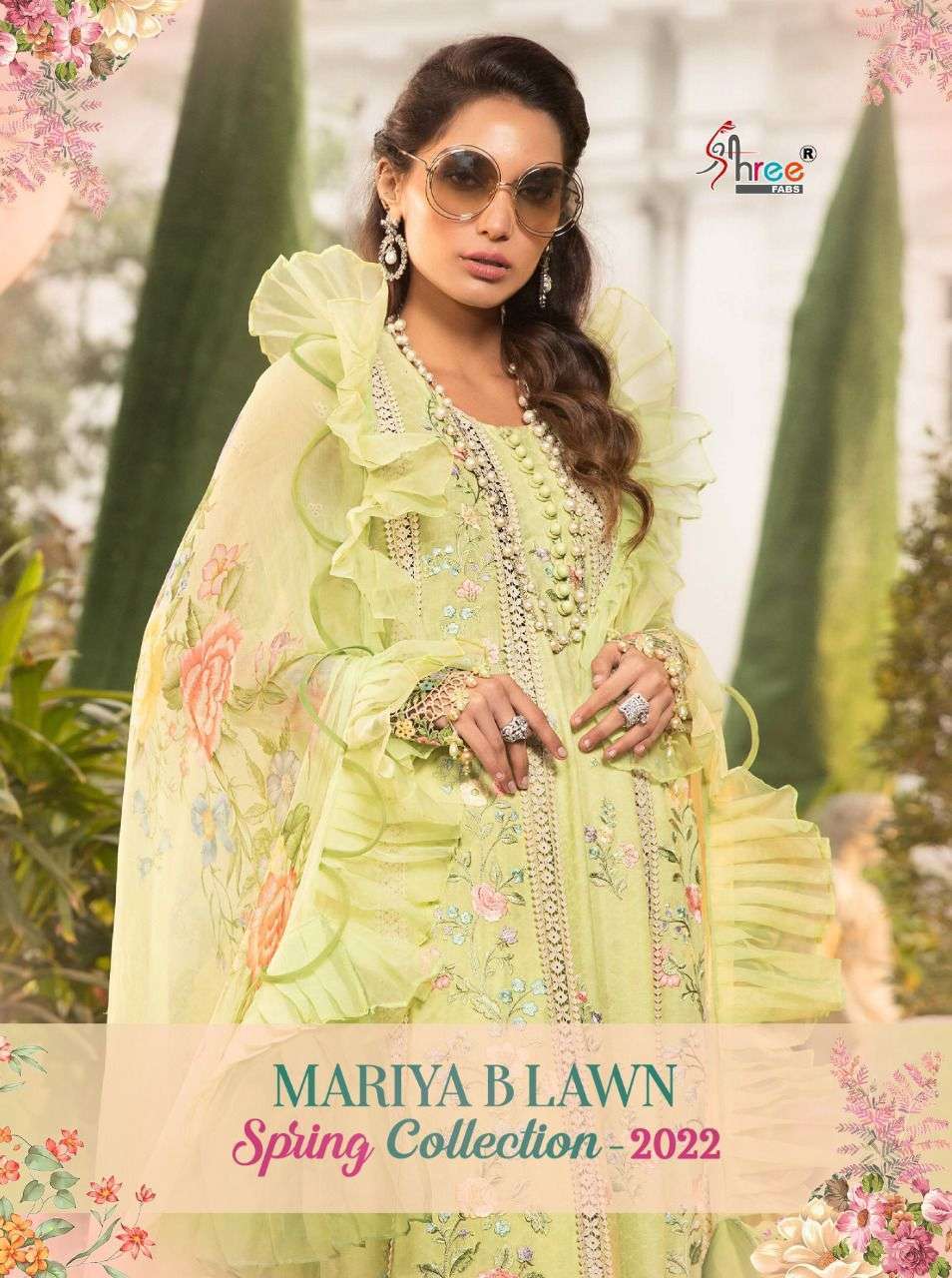 SHREE FABS PRESENTS MARIA B LAWN SPRING 2022 COTTON PAKISTANI FANCY SUITS IN WHOLESALE PRICE IN SURAT - SAI DRESSES 