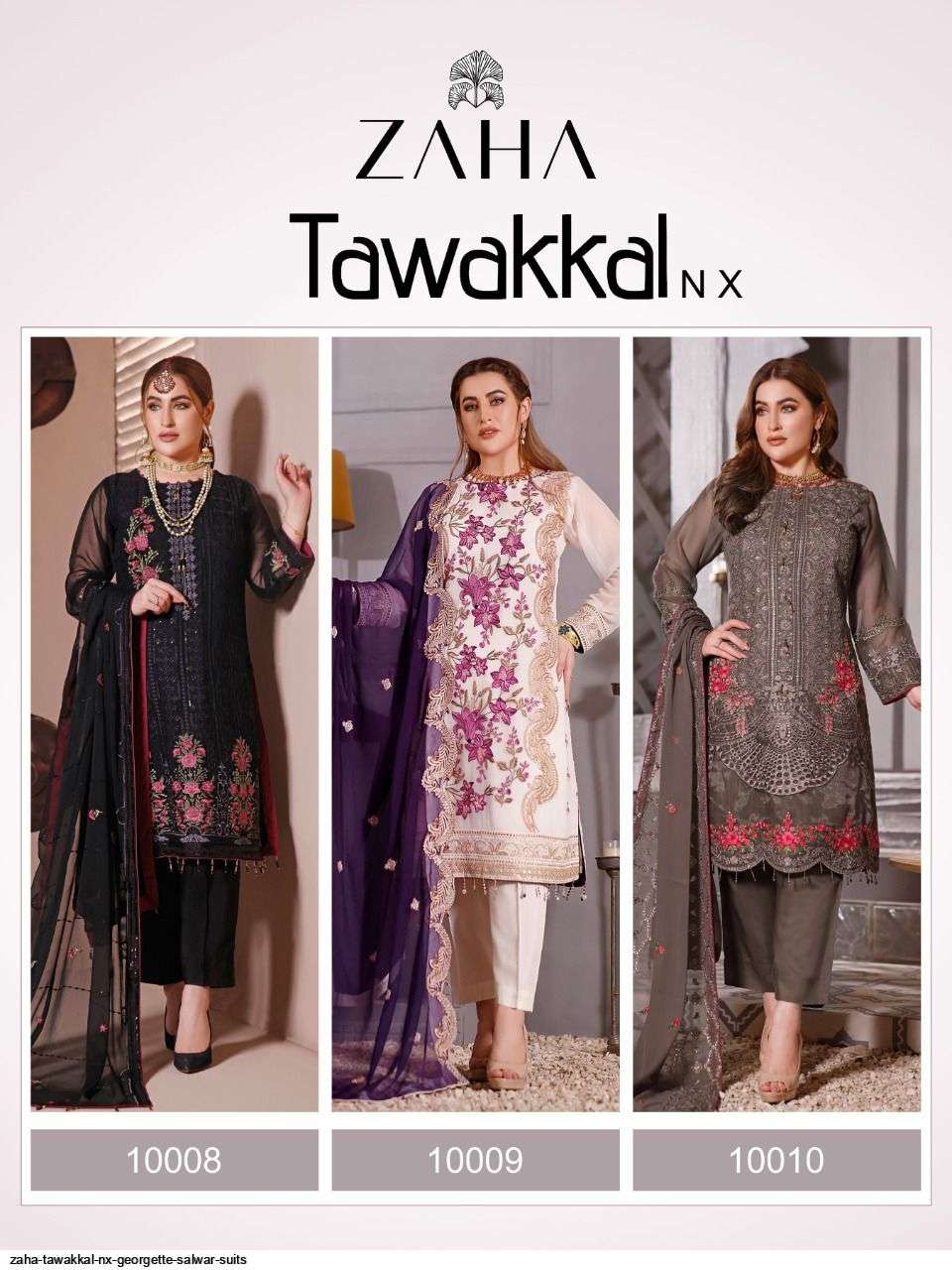 ZAHA PRESENT TAWAKKAL NX GEORGETTE SEMI STICHED DESIGNER SUITS IN WHOLESALE PRICE IN SURAT - SAI DRESSES