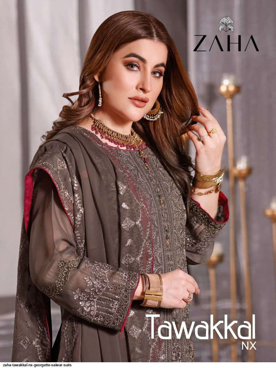 ZAHA PRESENT TAWAKKAL NX GEORGETTE SEMI STICHED DESIGNER SUITS IN WHOLESALE PRICE IN SURAT - SAI DRESSES