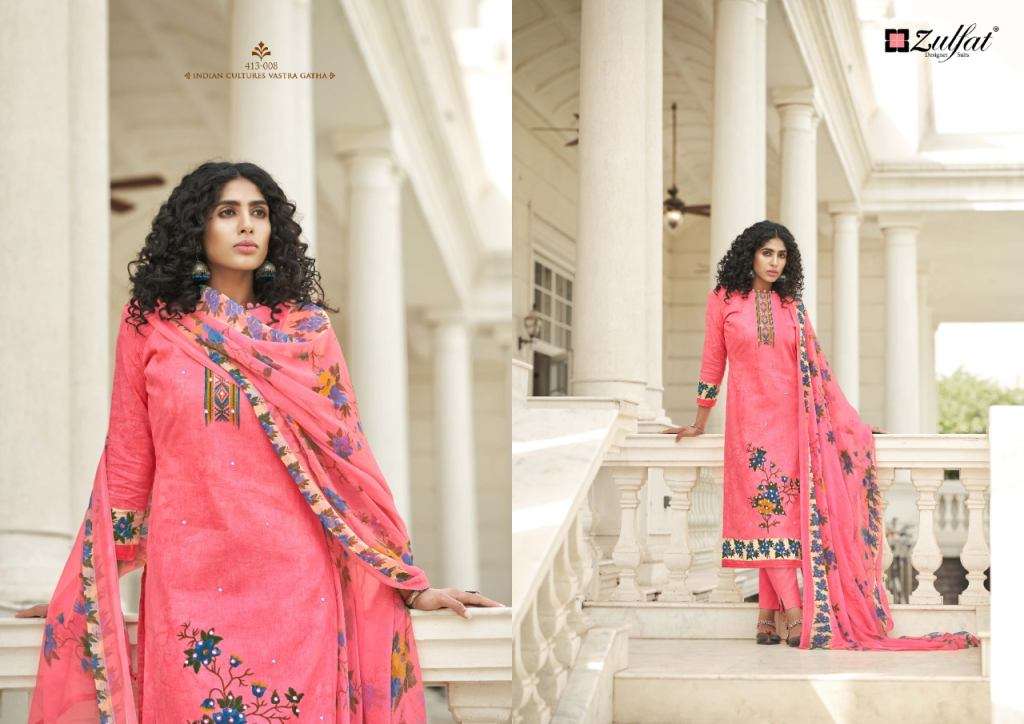 ZULFAT DESIGNER PRESENT SUMMER BONANZA PURE COTTON DRESS MATERIAL COLLECTION IN WHOLESALE PRICE IN SURAT - SAI DRESSES