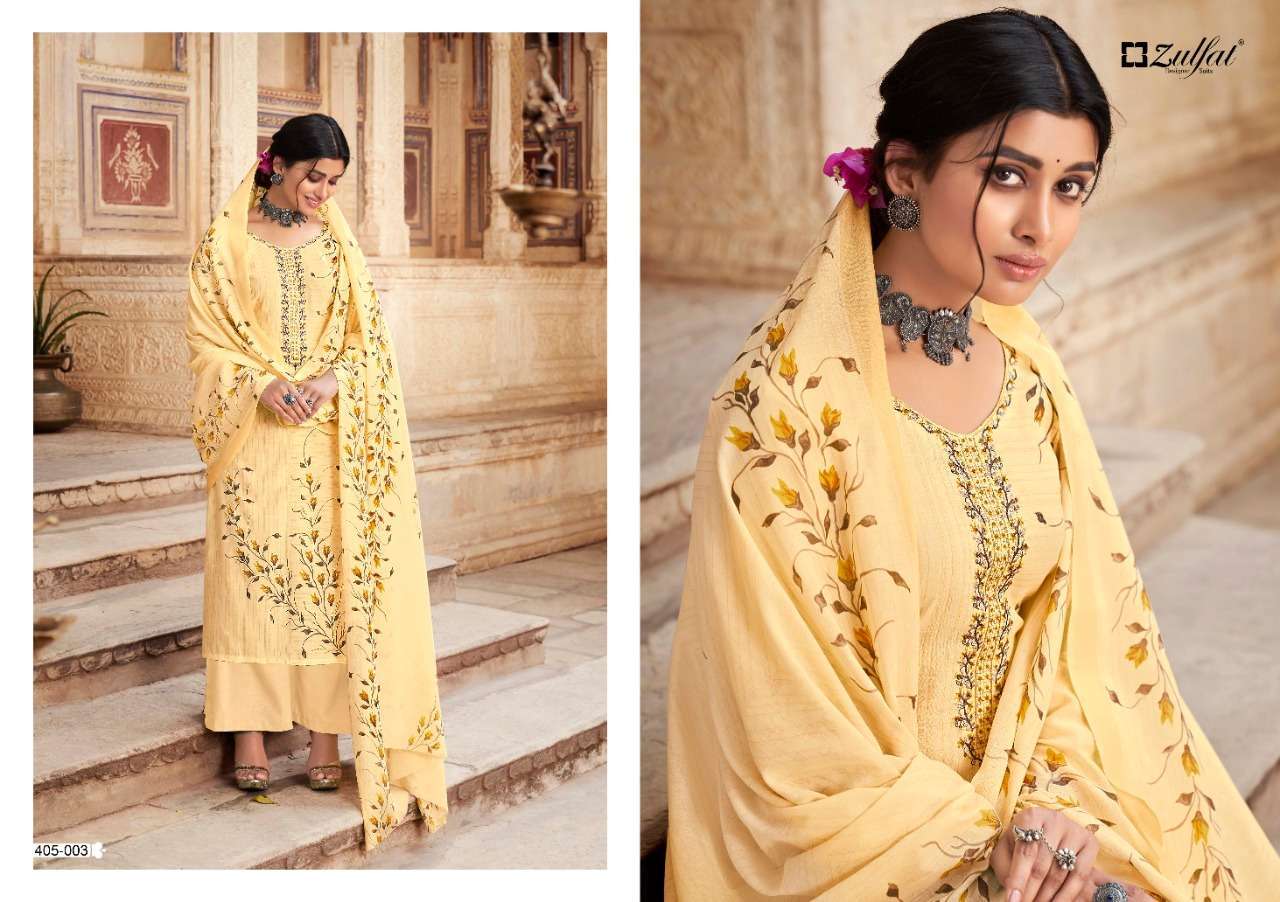 ZULFAT PRESENT ANISHKA CATALOG PURE COTTON UNSTICHED SALWAR SUITS IN WHOLESALE PRICE IN SURAT - SAI DRESSES