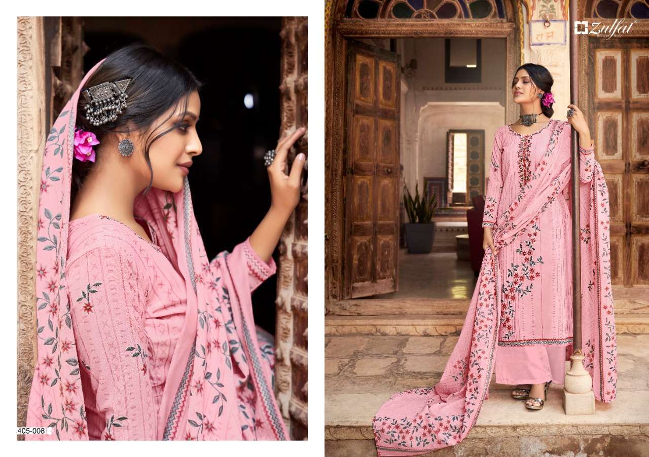 ZULFAT PRESENT ANISHKA CATALOG PURE COTTON UNSTICHED SALWAR SUITS IN WHOLESALE PRICE IN SURAT - SAI DRESSES