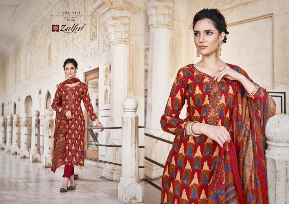 ZULFAT PRESENTS SAVERA DESIGNER REYON DRESSES MATERIAL IN WHOLESALE PRICE IN SURAT - SAI DRESSES 