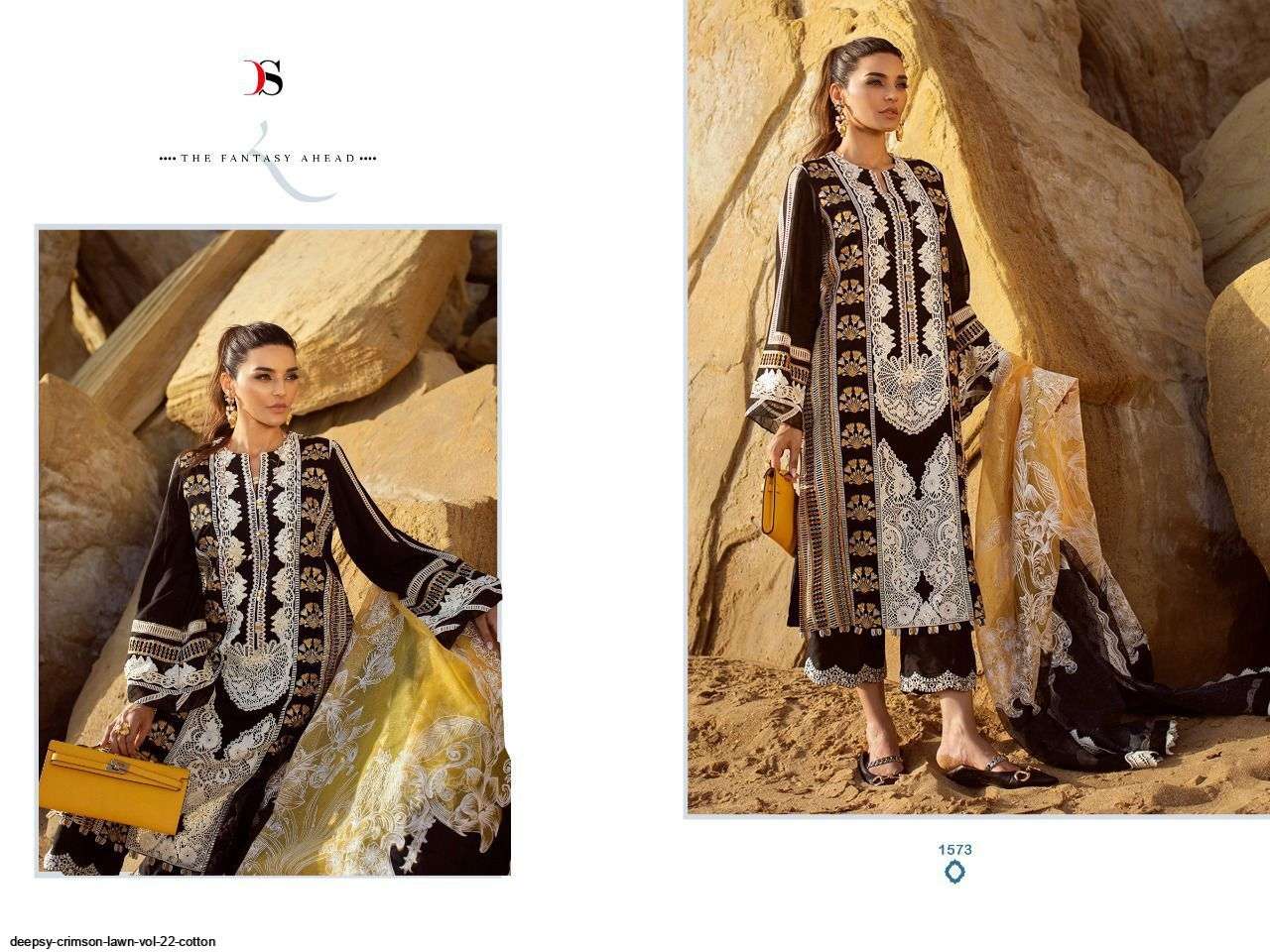 DEEPSY SUITS PRESENT CRIMSON LAWAN 22 COTTON PAKISTANI DESIGNER SUITS IN WHOLESALE PRICE IN SURAT - SAI DRESSES