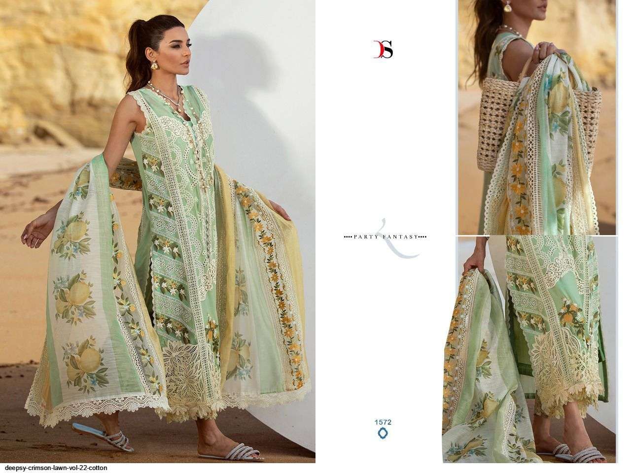 DEEPSY SUITS PRESENT CRIMSON LAWAN 22 COTTON PAKISTANI DESIGNER SUITS IN WHOLESALE PRICE IN SURAT - SAI DRESSES