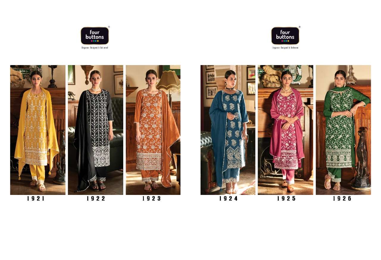 FOUR BUTTONS PRESENT QURBAT SILK WITH LAKHNAVI EMBROIDERY READYMADE PANT STYLE SUITS IN WHOLESALE PRICE IN SURAT - SAI DRESSES