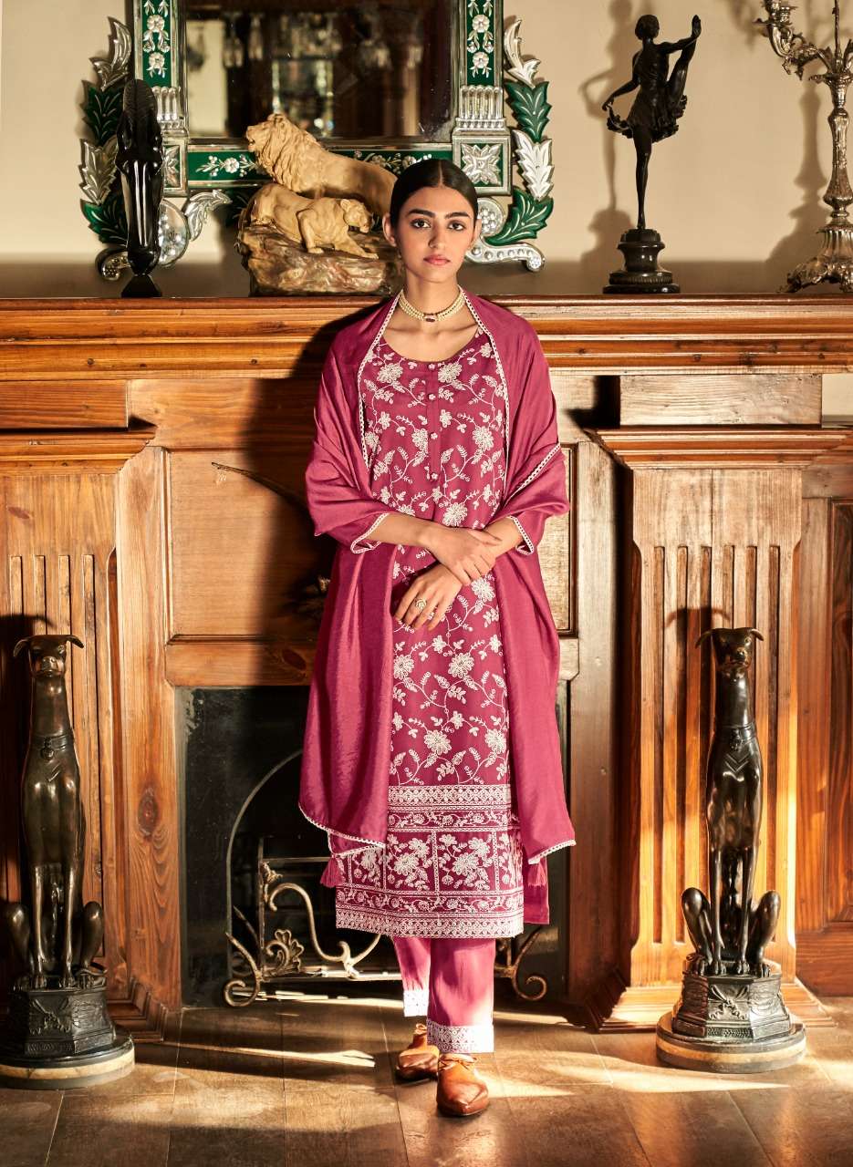 FOUR BUTTONS PRESENT QURBAT SILK WITH LAKHNAVI EMBROIDERY READYMADE PANT STYLE SUITS IN WHOLESALE PRICE IN SURAT - SAI DRESSES