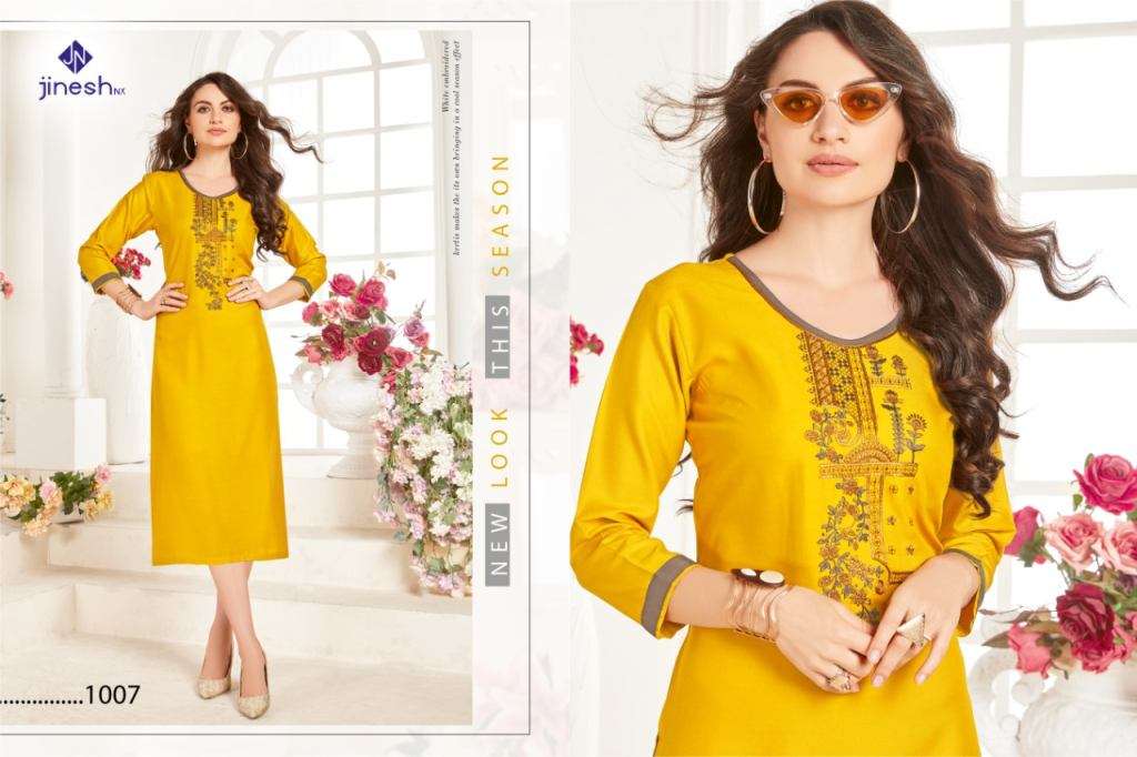 JINESH NX PRESENT AALIYA VOL 1 RAYON DESIGNER KURTIS CATALOG IN WHOLESALE PRICE IN SURAT - SAI DRESSES