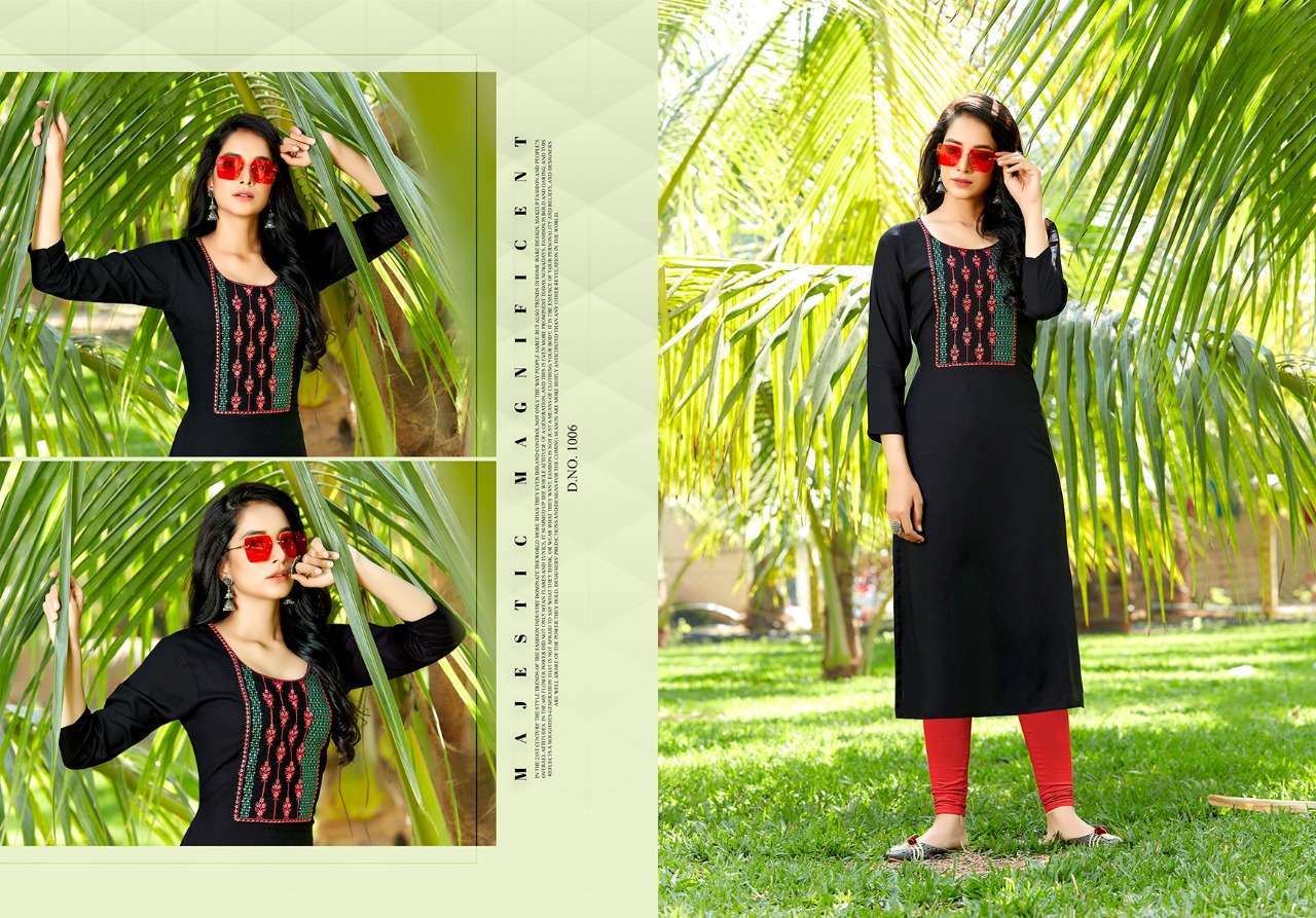 JINESH NX PRESENT AALIYA VOL-2 1001 TO 1008 SERIES RAYON KURTIS IN WHOLESALE PRICE IN SURAT - SAI DRESSES