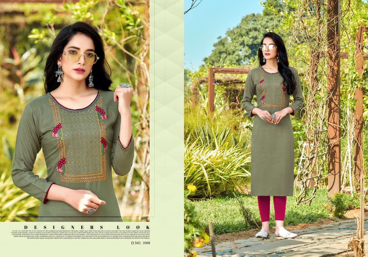 JINESH NX PRESENT AALIYA VOL-2 1001 TO 1008 SERIES RAYON KURTIS IN WHOLESALE PRICE IN SURAT - SAI DRESSES