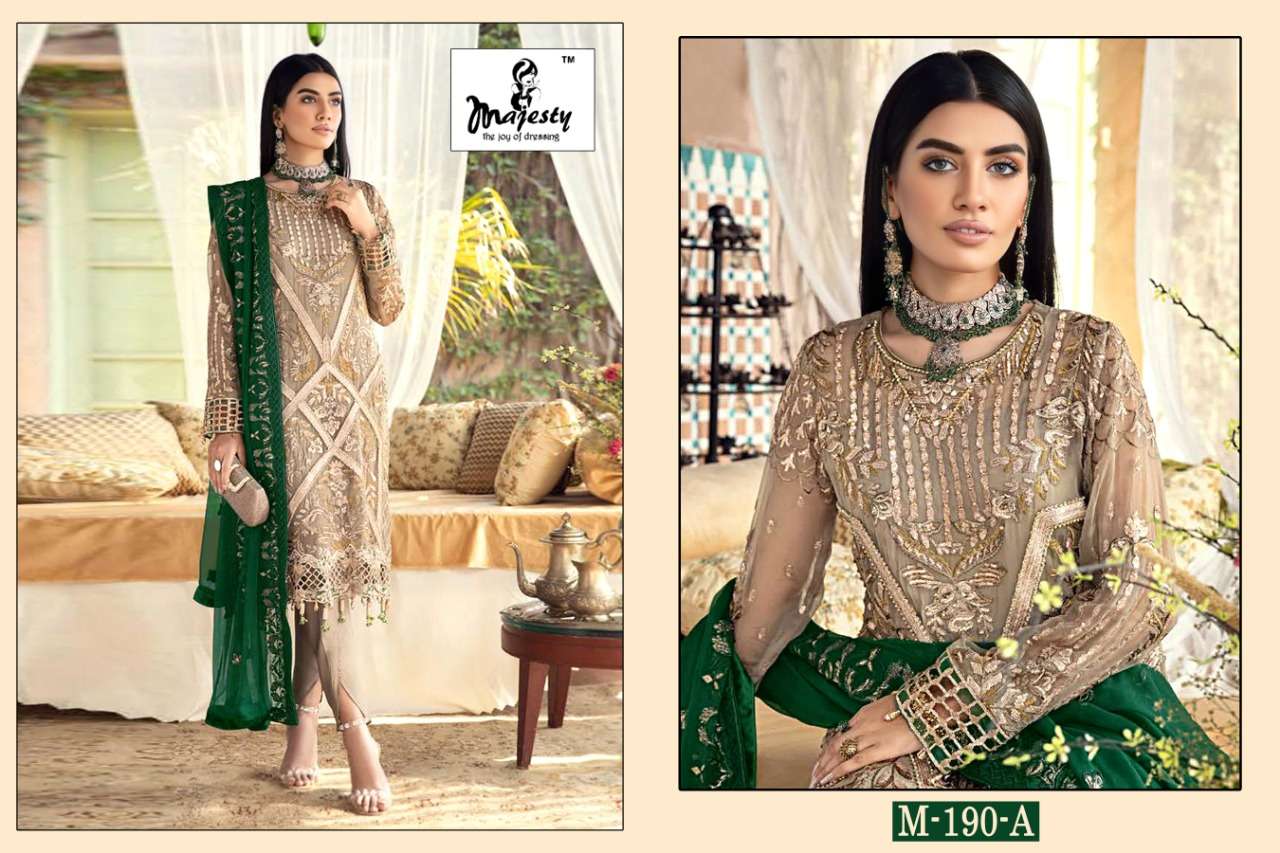 MAJESTY PRESENT RAMSHA VOL-15 PAKISTANI DESIGNER SUITS IN WHOLESALE PRICE IN SURAT - SAI DRESSES