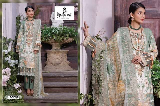 MAJESTY PRESENT RAMSHA VOL- 3 LUXURY LAWN COLLECTION PAKISTANI DESIGNER SUITS IN WHOLESALE PRICE IN SURAT - SAI DRESSES