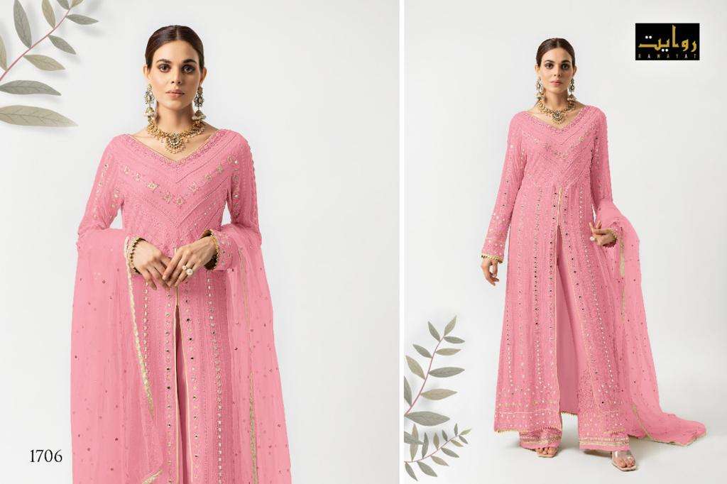 RAWAYAT PRESENT ANAYA VOL 8 GEORGETTE SEMI STITCHED DESIGNER SUITS IN WHOLESALE PRICE IN SURAT - SAI DRESSES