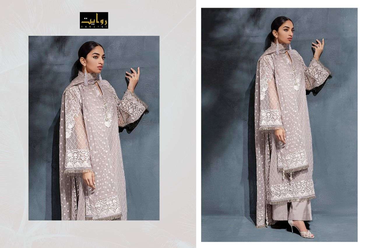RAWAYAT PRESENT CRIMSON VOL 7 GEORGETTE SEMI STITCHED PAKISTANI DESIGNER SUITS IN WHOLESALE PRICE IN SURAT - SAI DRESSES