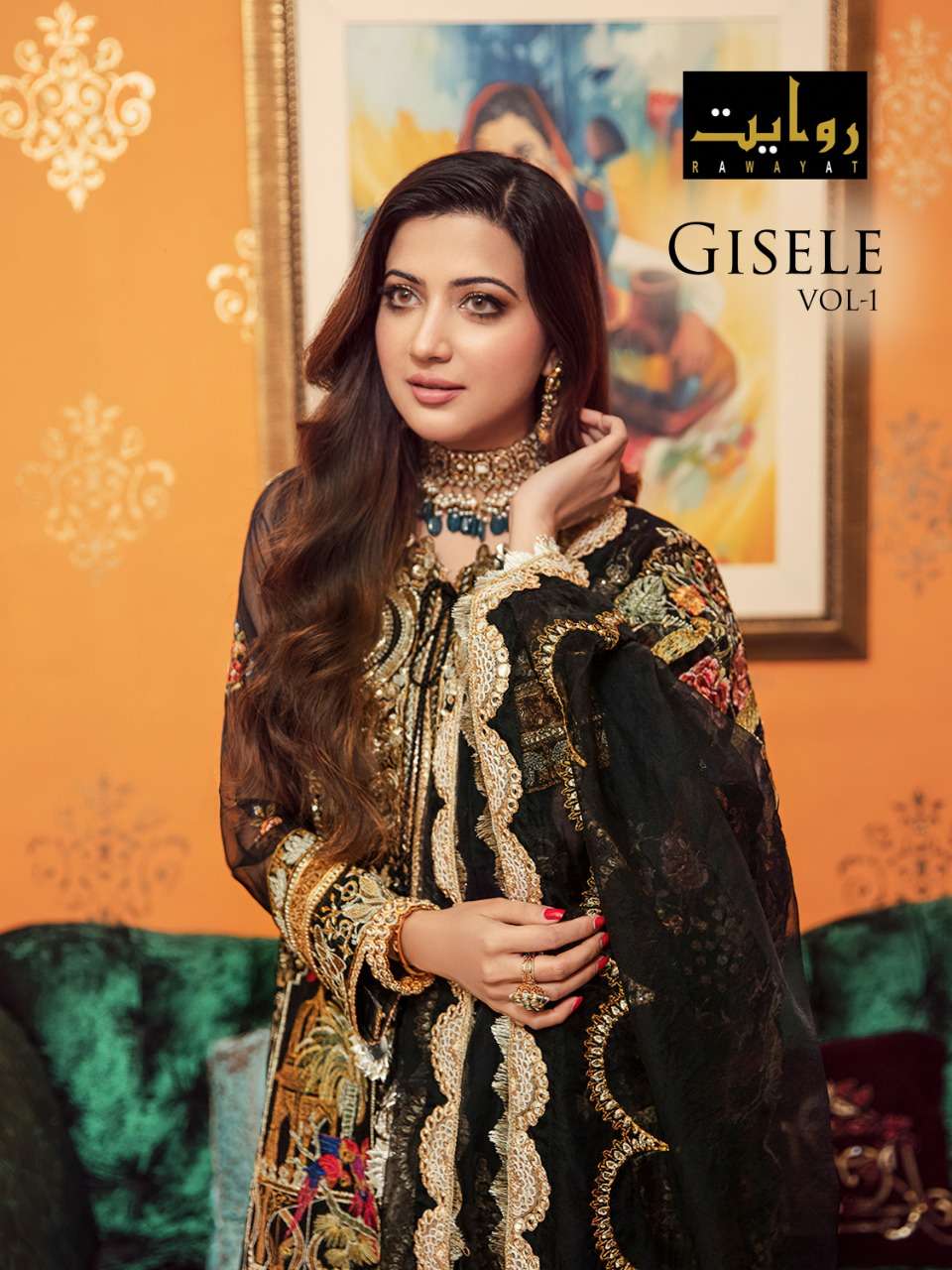 RAWAYAT PRESENT GISELE VOL 1 GEORGETTE SEMI STITCHED PAKISTANI DESIGNER SUITS IN WHOLESALE PRICE IN SURAT - SAI DRESSES