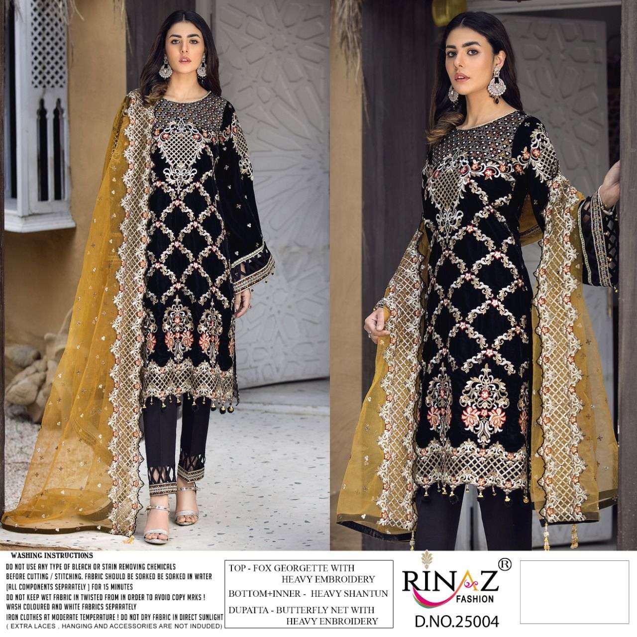 RINAZ FASHION PRESENT JAZMIN VOL-19 GEORGETTE SEMI STITCHED PAKISTANI SUITS IN WHOLESALE PRICE IN SURAT - SAI DRESSES