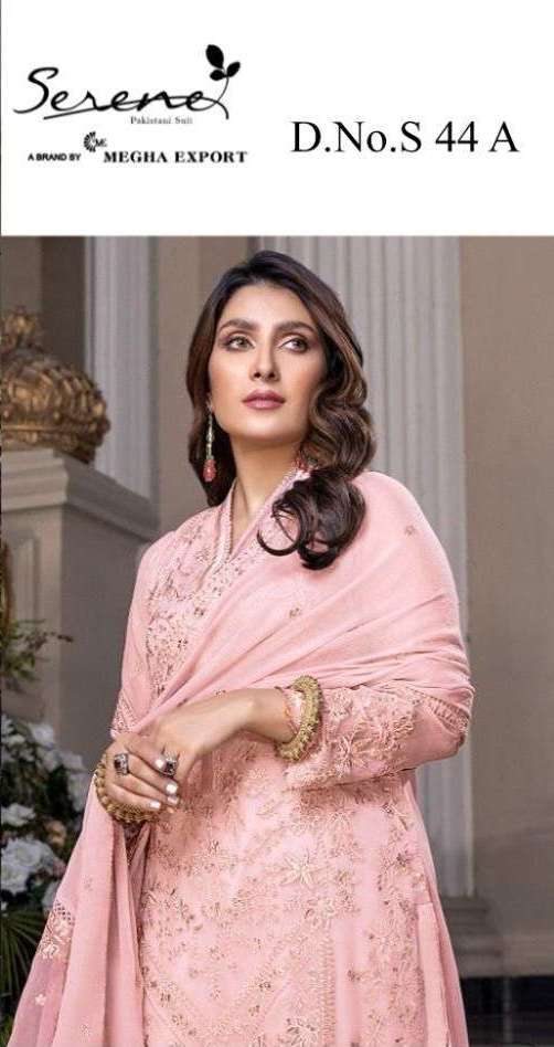 SERENE PRESENT SERENE S-44-A TO S-44-D SERIES GEORGETTE SEMI STITCHED PAKISTANI DESIGNER SUITS IN WHOLESALE PRICE IN SURAT - SAI DRESSES