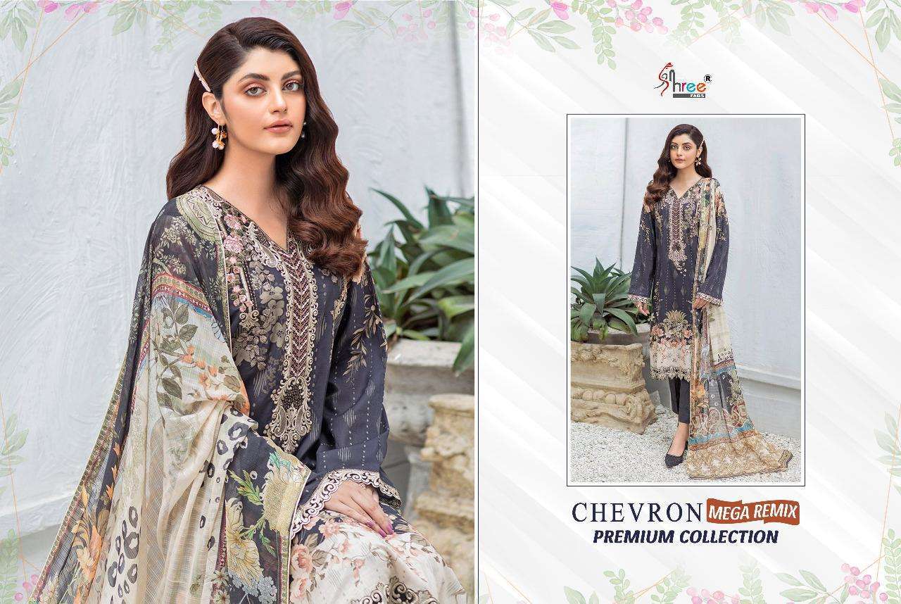 Shree Fabs Firdous Remix Cotton Embroidery Pakistani Summer Dress Materials  Wholesale Catalog