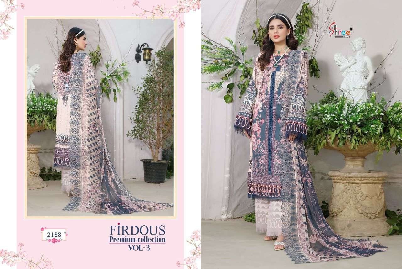 SHREE FABS PRESENT FIRDOUS PREMIUM COLLECTION VOL-3 PURE COTTON PAKISTANI SUITS IN WHOLESALE PRICE IN SURAT - SAI DRESSES
