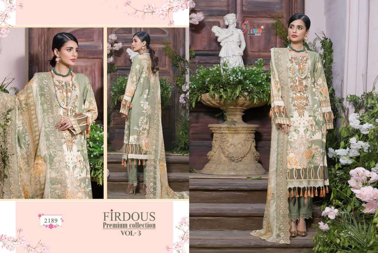 SHREE FABS PRESENT FIRDOUS PREMIUM COLLECTION VOL-3 PURE COTTON PAKISTANI SUITS IN WHOLESALE PRICE IN SURAT - SAI DRESSES