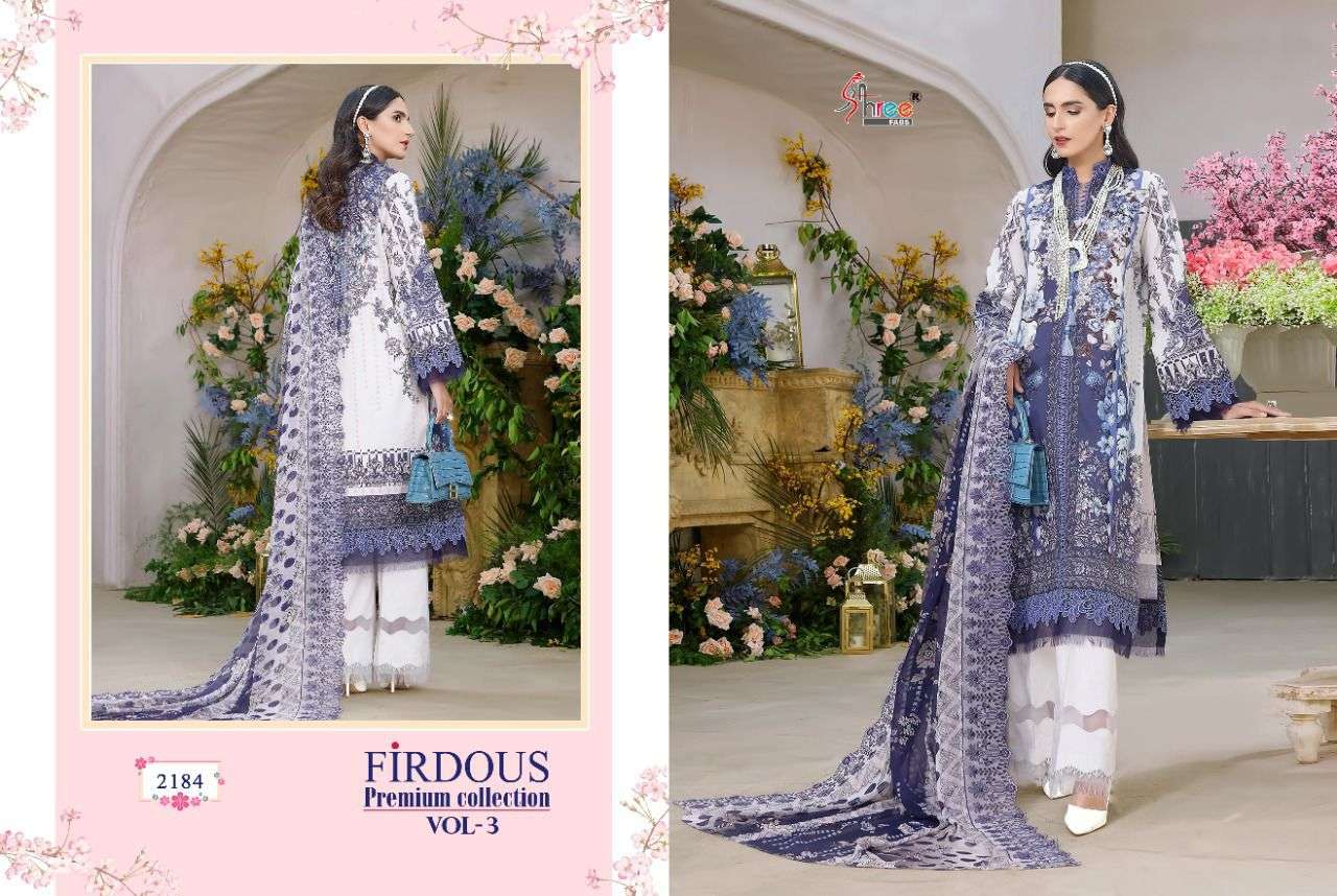 SHREE FABS PRESENT FIRDOUS PREMIUM COLLECTION VOL-3 PURE COTTON PAKISTANI SUITS IN WHOLESALE PRICE IN SURAT - SAI DRESSES