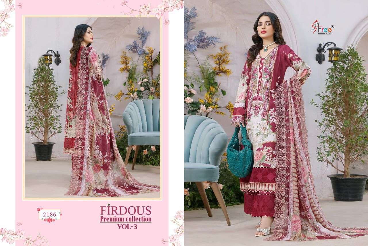 SHREE FABS PRESENT FIRDOUS PREMIUM COLLECTION VOL-3 PURE COTTON PAKISTANI SUITS IN WHOLESALE PRICE IN SURAT - SAI DRESSES