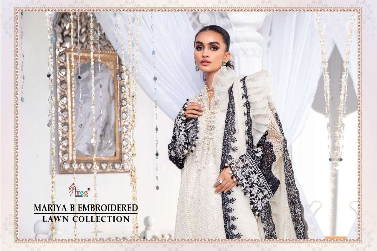 SHREE FABS PRESENT MARIYA B EMBROIDERED LAWN COLLECTION PAKISTANI DESIGNER SUITS IN WHOLESALE PRICE IN SURAT - SAI DRESSES