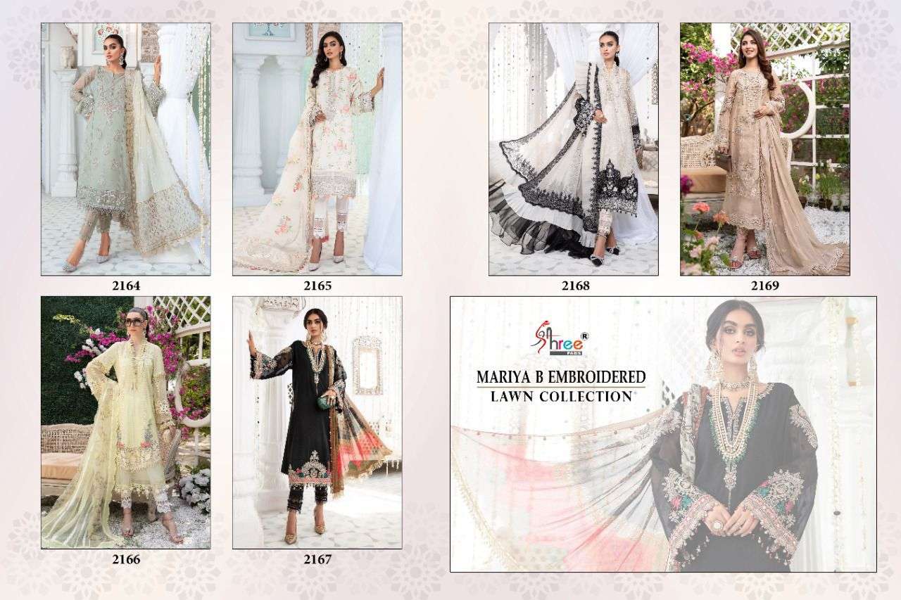SHREE FABS PRESENT MARIYA B EMBROIDERED LAWN COLLECTION PAKISTANI DESIGNER SUITS IN WHOLESALE PRICE IN SURAT - SAI DRESSES