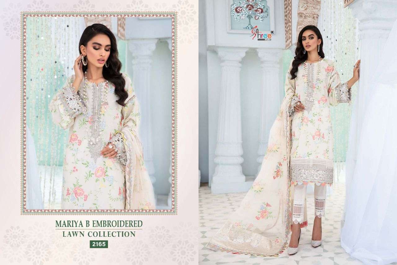 SHREE FABS PRESENT MARIYA B EMBROIDERED LAWN COLLECTION PAKISTANI DESIGNER SUITS IN WHOLESALE PRICE IN SURAT - SAI DRESSES