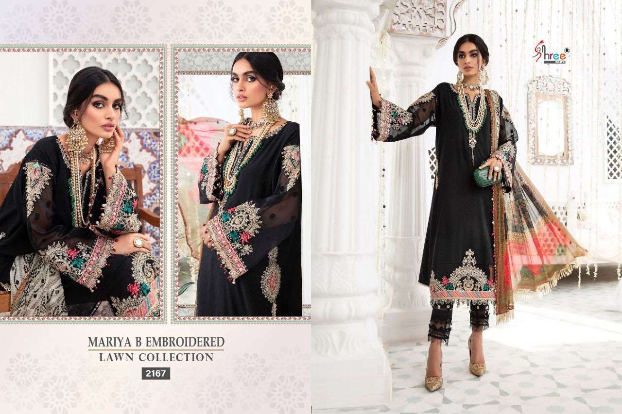 SHREE FABS PRESENT MARIYA B EMBROIDERED LAWN COLLECTION PAKISTANI DESIGNER SUITS IN WHOLESALE PRICE IN SURAT - SAI DRESSES