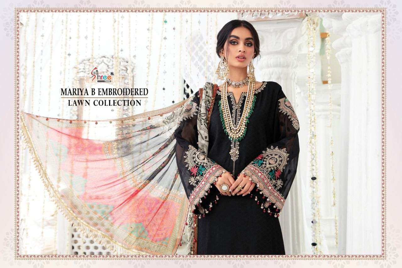 SHREE FABS PRESENT MARIYA B EMBROIDERED LAWN COLLECTION PAKISTANI DESIGNER SUITS IN WHOLESALE PRICE IN SURAT - SAI DRESSES