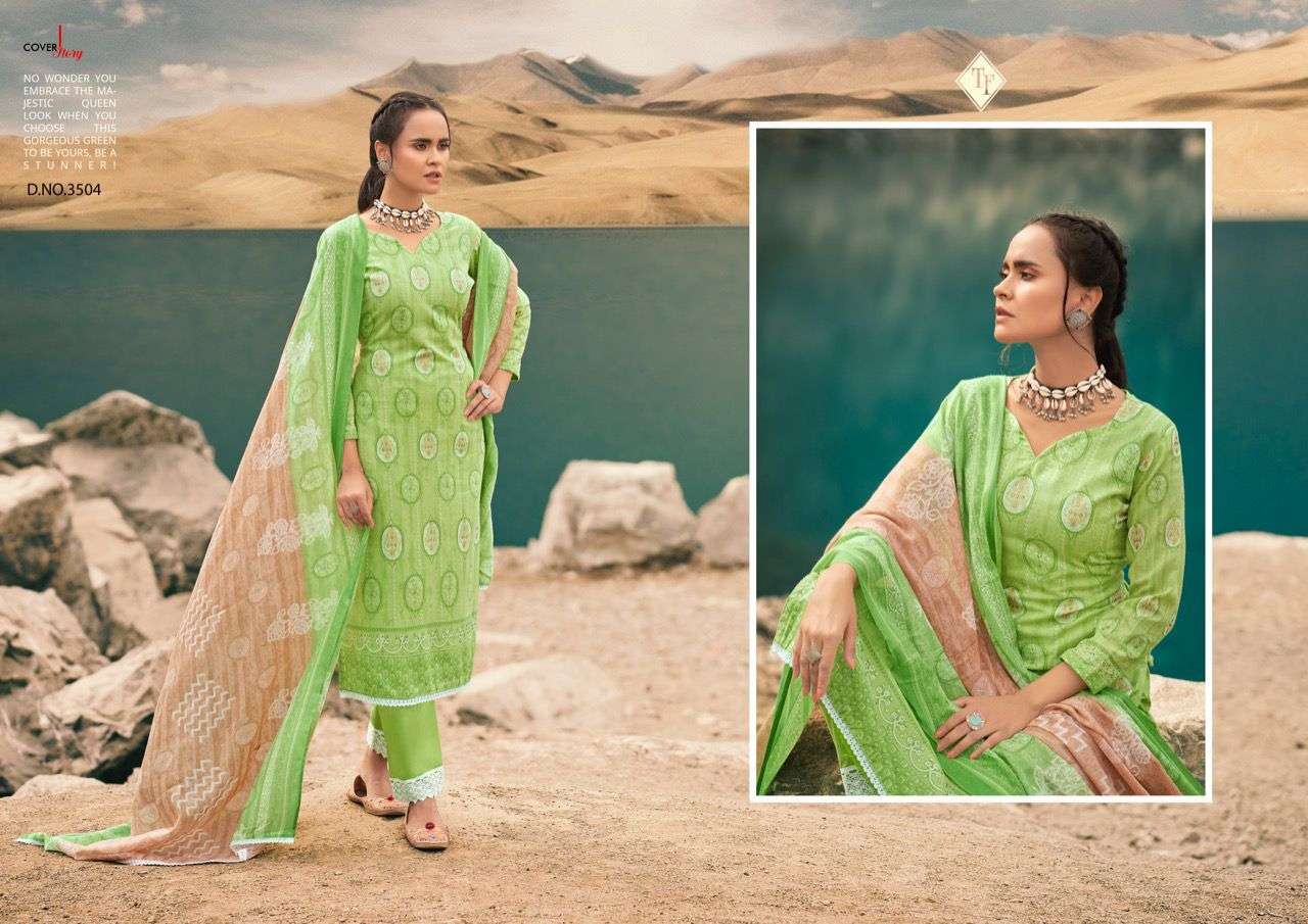 TANISHK FASHION PRESENT ISRAT CATALOG PURE COTTON WITH BORDER LACE PANT STYLE SUITS IN WHOLESALE PRICE IN SURAT - SAI DRESSES