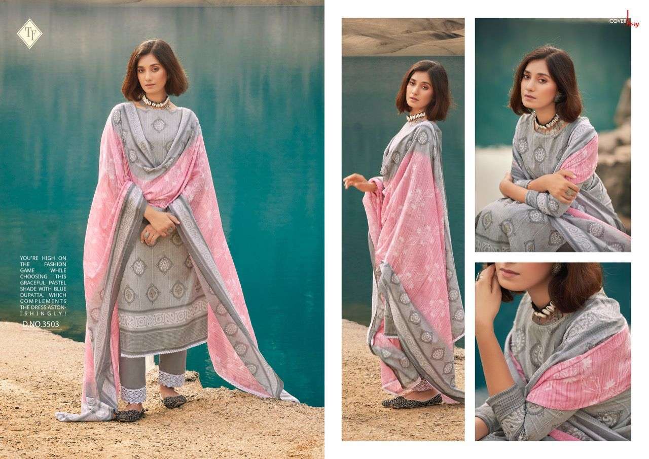 TANISHK FASHION PRESENT ISRAT CATALOG PURE COTTON WITH BORDER LACE PANT STYLE SUITS IN WHOLESALE PRICE IN SURAT - SAI DRESSES