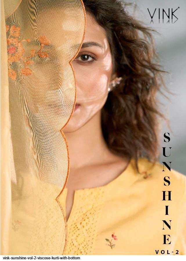  VINK PRESENT SUNSHINE VOL 2 VISCOSE KURTI WITH BOTTOM IN WHOLESALE PRICE IN SURAT - SAI DRESSES