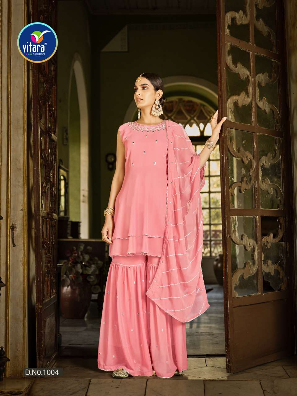 VITARA FASHION PRESENT SHRINGAR GEORGETTE READYMADE PARTY WEAR GARARA STYLE DESIGNER SUITS IN WHOLESALE PRICE IN SURAT - SAI DRESSES