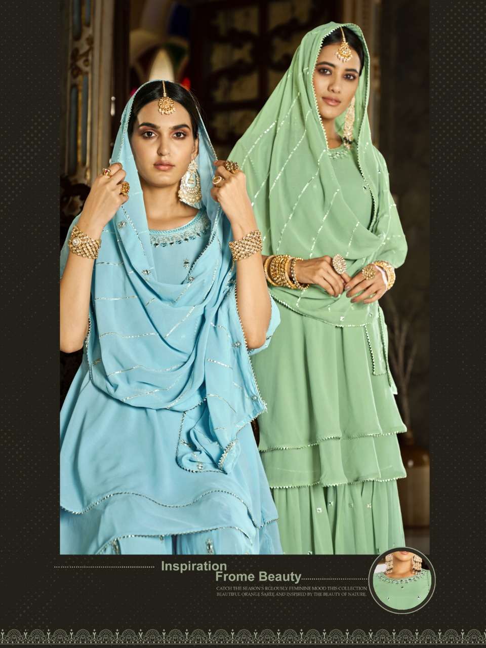 VITARA FASHION PRESENT SHRINGAR GEORGETTE READYMADE PARTY WEAR GARARA STYLE DESIGNER SUITS IN WHOLESALE PRICE IN SURAT - SAI DRESSES