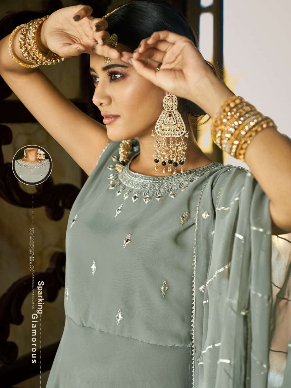 VITARA FASHION PRESENT SHRINGAR GEORGETTE READYMADE PARTY WEAR GARARA STYLE DESIGNER SUITS IN WHOLESALE PRICE IN SURAT - SAI DRESSES