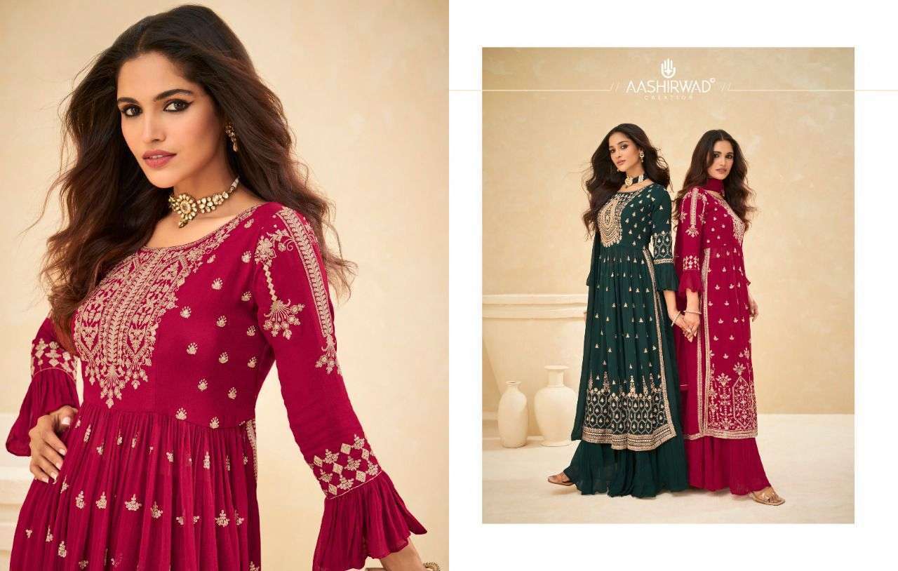 AASHIRWAD CREATION PRESENT LIMELIGHT READYMADE DESIGNER SUITS IN WHOLESALE PRICE IN SURAT - SAI DRESSES