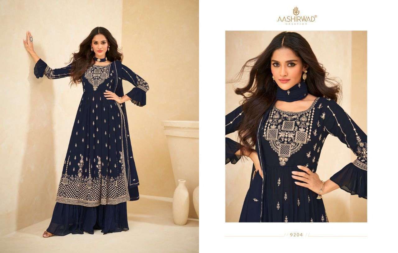 AASHIRWAD CREATION PRESENT LIMELIGHT READYMADE DESIGNER SUITS IN WHOLESALE PRICE IN SURAT - SAI DRESSES