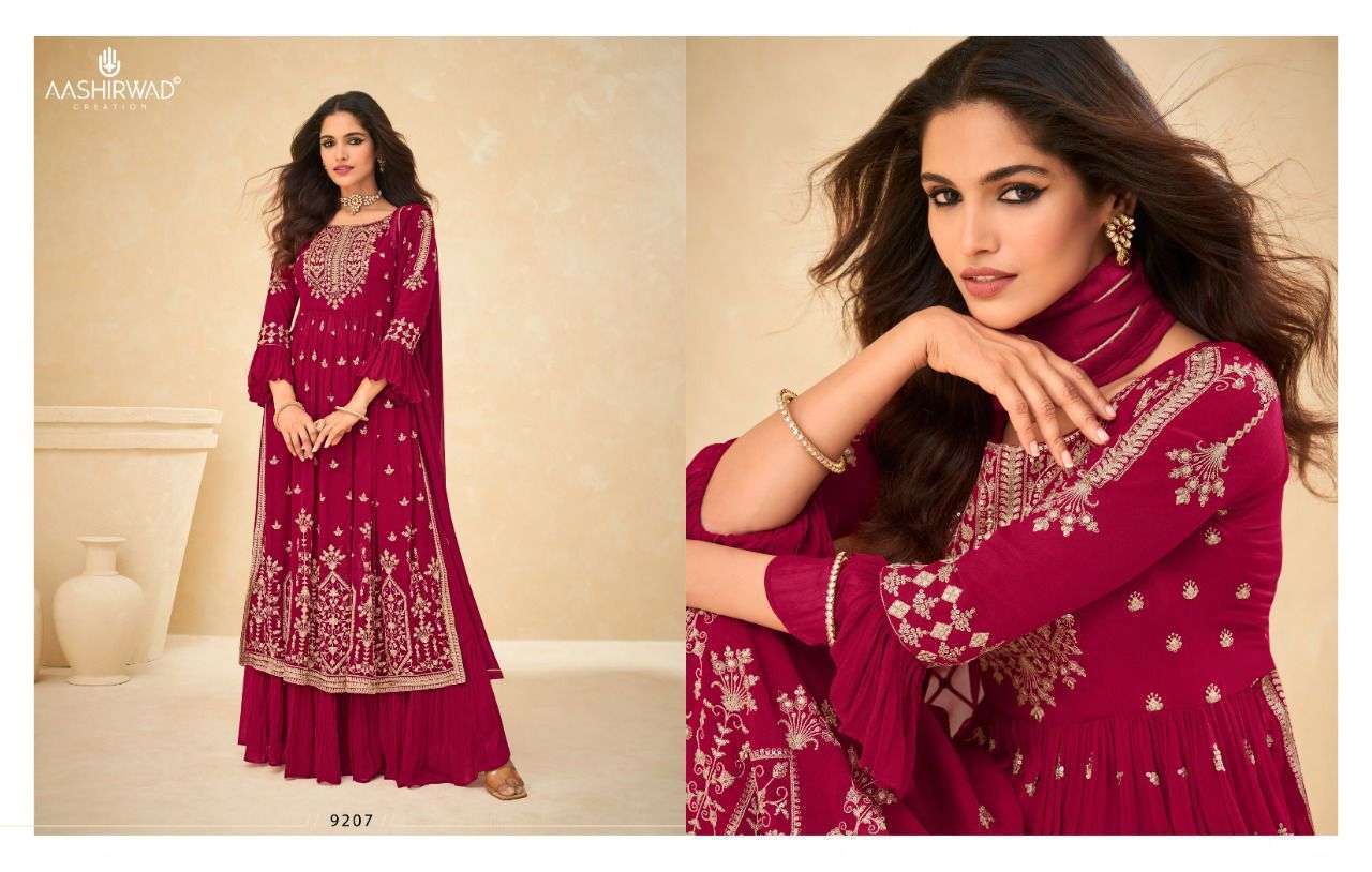AASHIRWAD CREATION PRESENT LIMELIGHT READYMADE DESIGNER SUITS IN WHOLESALE PRICE IN SURAT - SAI DRESSES